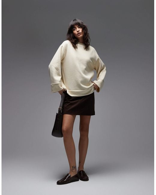 ASOS Natural Supersoft Split Hem Sweatshirt