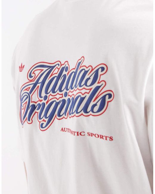 Adidas Originals White Summer League Crest Graphic T-Shirt for men