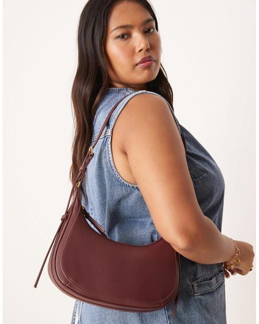 Mango Red Classic Half Moon Cross Body Bag