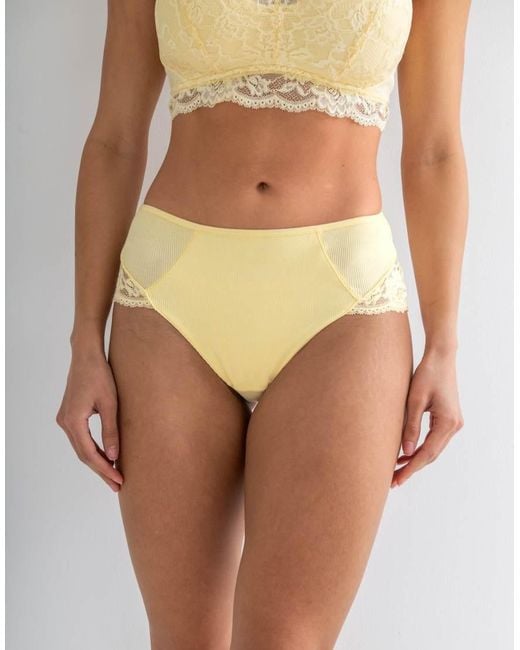Pour Moi Natural Love To Lounge Lace And Modal Rib Midi Brief