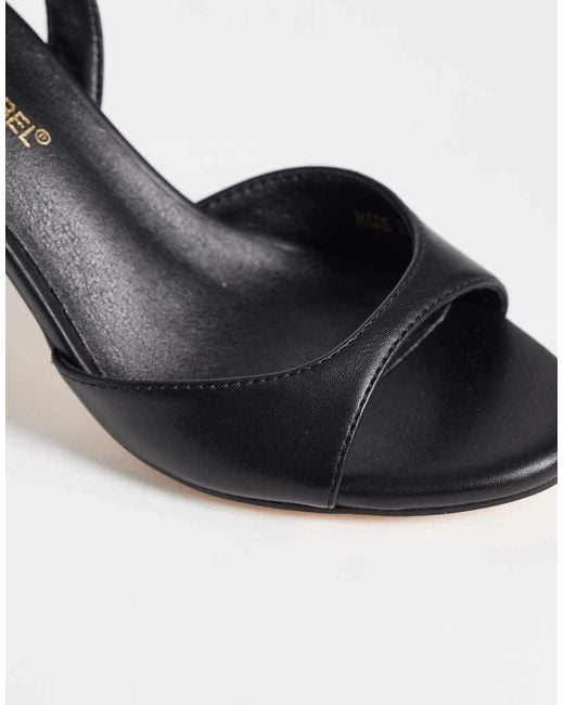 London Rebel Black Nora Peep Toe High Heeled Sandals