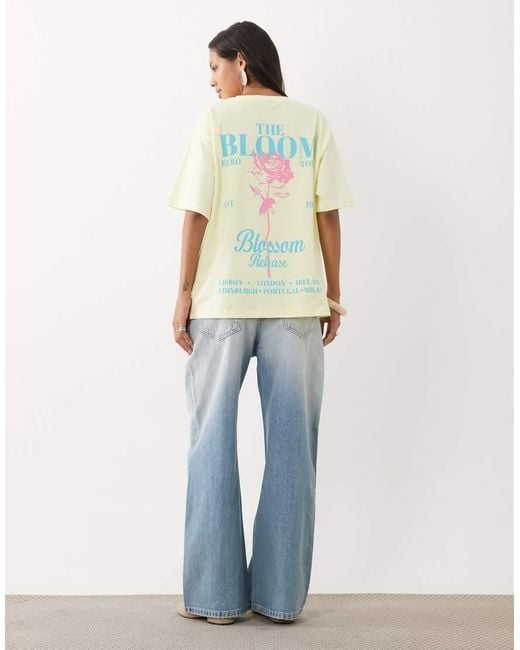 ASOS Yellow Oversized T-shirt With The Bloom Graphic