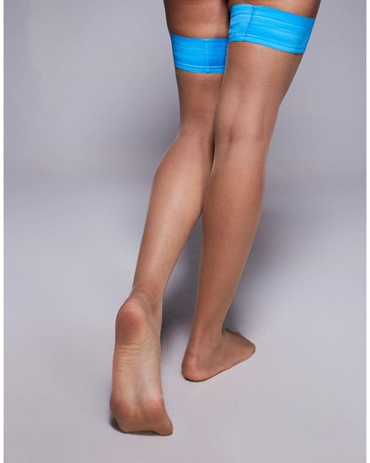 Ann Summers Blue Plain Top Hold Ups