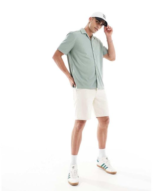 Pantalones Cortos Vaqueros De Corte Recto Edge De -Blanco Only & Sons de hombre de color White