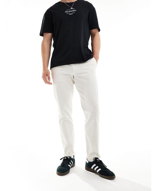 ASOS White Tapered Washed Chino for men