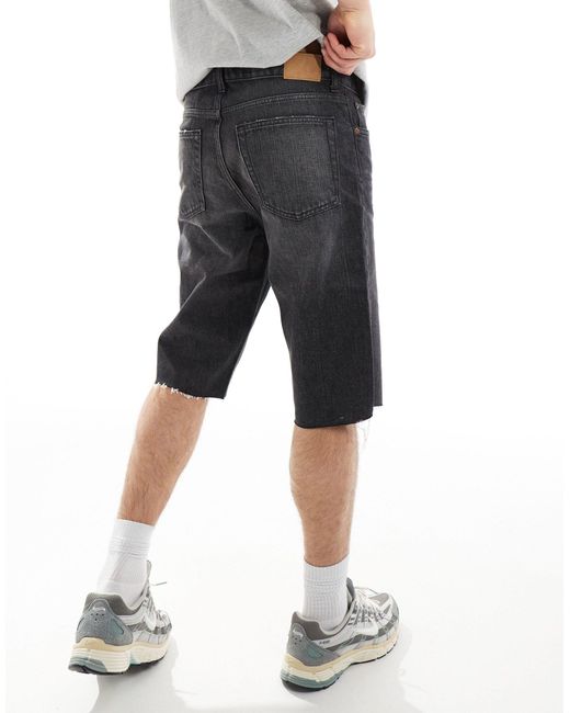 Pantalones cortos vaqueros negro lavado por la rodilla civic Weekday de hombre de color Gray