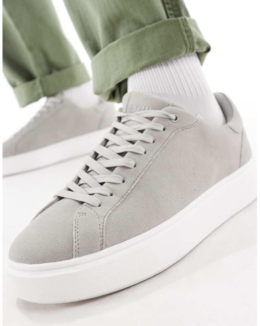 Zapatillas De Deporte Grises Con Suela Blanca Y Cordones De ASOS de hombre de color Green