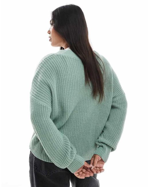 ONLY Green V-neck Cardigan