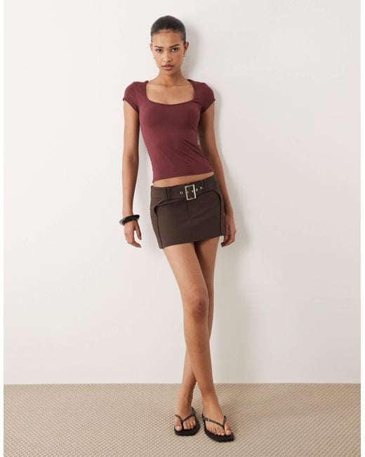 Cotton On Stretch Belted Micro Mini Skirt in Black | Lyst Canada