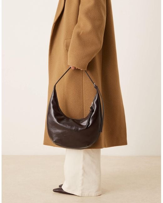Mango Brown Half Moon Shoulder Bag
