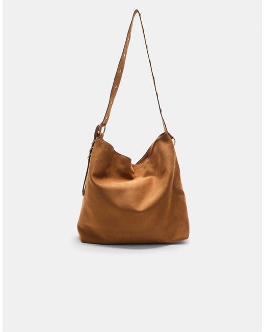 Stradivarius Brown – beuteltasche aus wildlederimitat