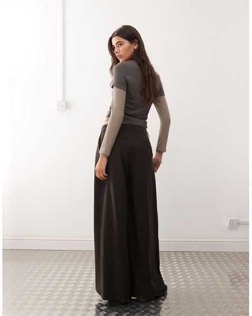 Weekday White Oversized Wide Leg Pleated Trousers