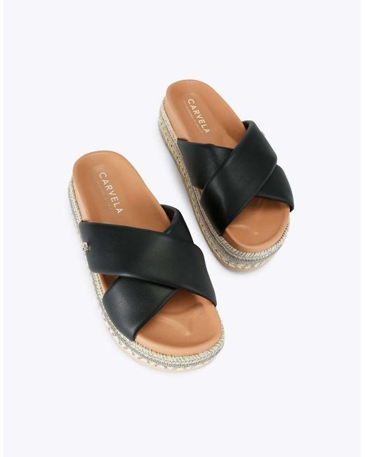 Carvela Kurt Geiger Black Fascino Flatform Flat Shoes