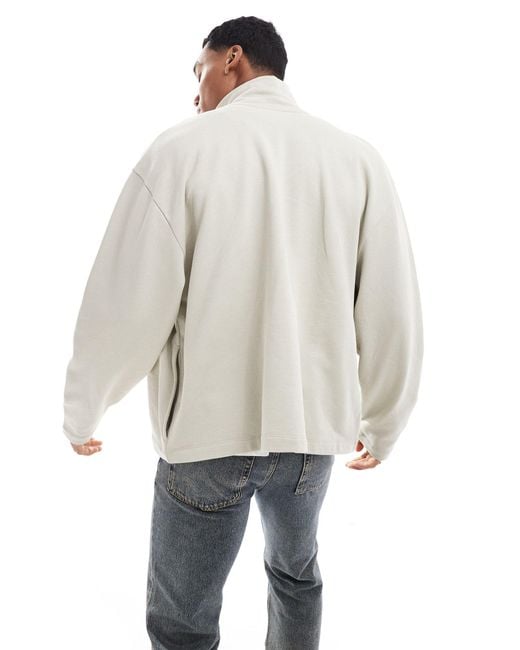 ASOS White Oversized Boxy Track Jersey Jacket for men