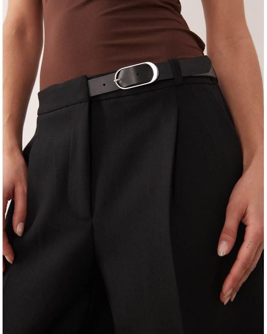 Mango Elegante Rechte Broek Met Gesp in het Black