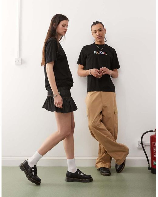 Kickers Black Unisex Oversized Graphic T-shrit
