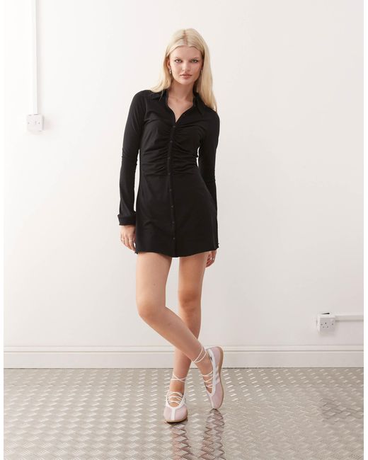 Monki Natural – langärmliges minikleid