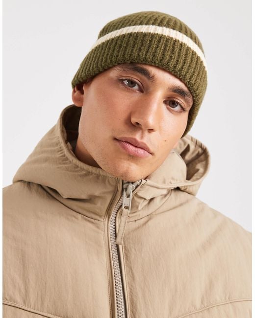 ASOS Natural Knitted Tipped Beanie for men