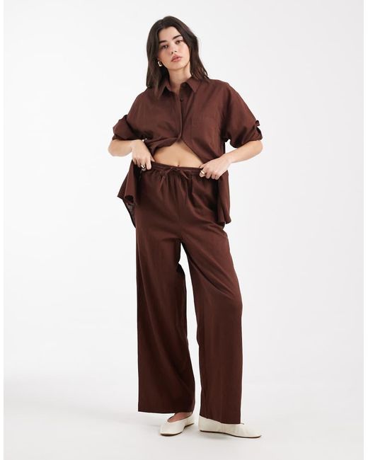 ASOS Red Linen Co-ord Trouser