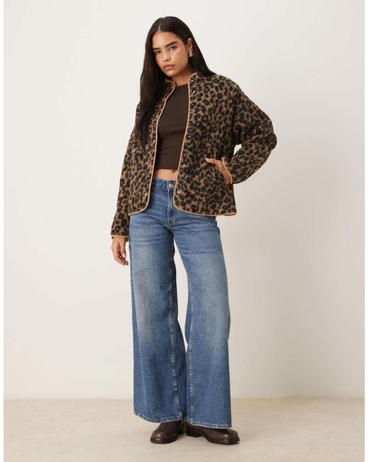 JJXX Brown Teddy Leopard Print Jacket
