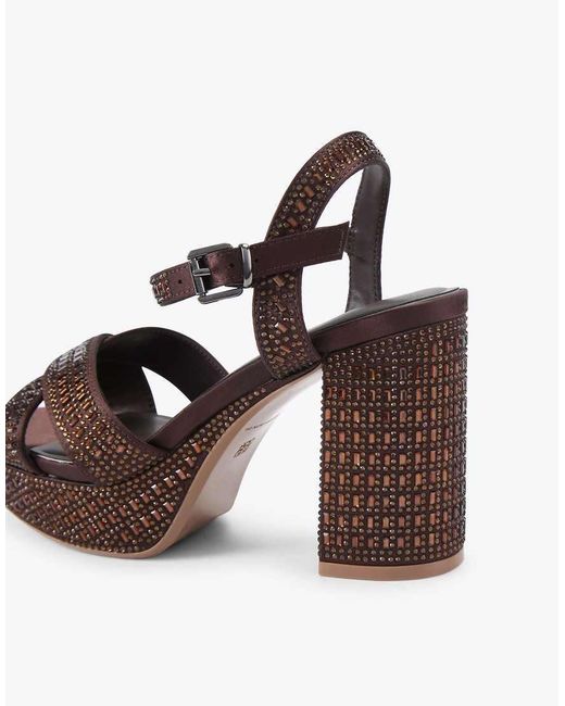 KG by Kurt Geiger Brown Fleur Platform Heeled Sandals