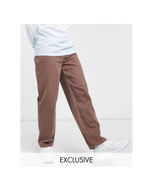 Collusion Brown X014 90s baggy Jeans for men
