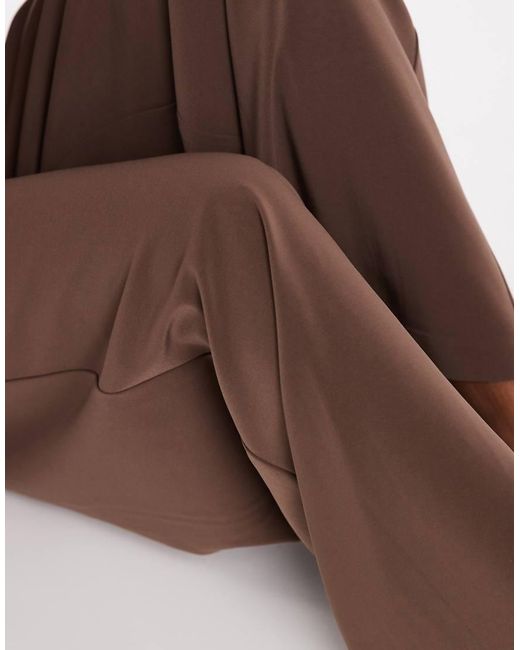 ONLY Brown Wide Leg Tailored Trousers