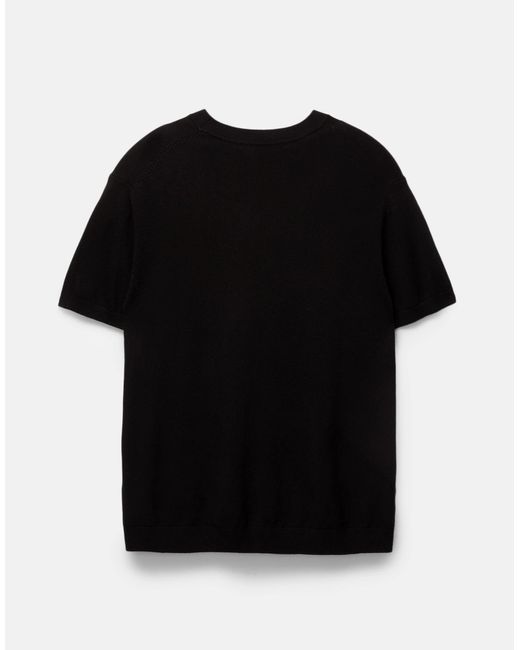 T-shirt en maille à manches courtes Pull&Bear pour homme en coloris Black