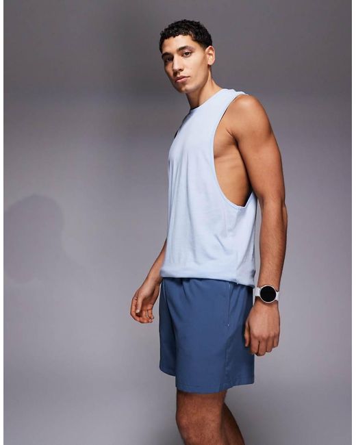 4505 Blue Icon 5 Inch Quick Dry Training Shorts With Zip Pockets for men
