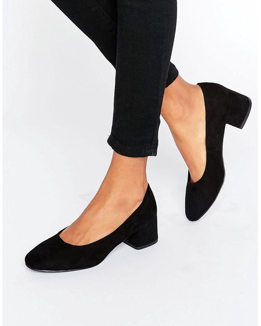 New Look Block Heel Ballet Pump in Natural Lyst UK