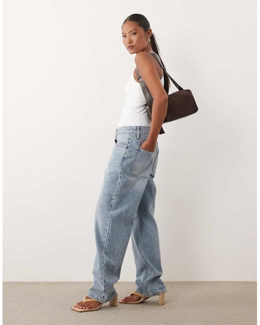 Good American Petite Blue Good 90's High Waist Straight Leg Jeans