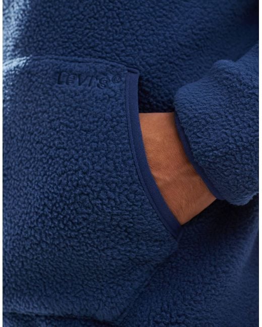 Levi's – sherpa-kapuzenpullover in Blue für Herren