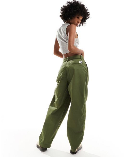 Pantalones s plisados Carhartt de color Green