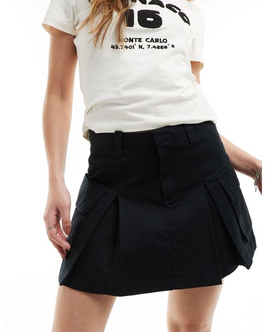 Obey White Cargo Pocket Mini Skirt