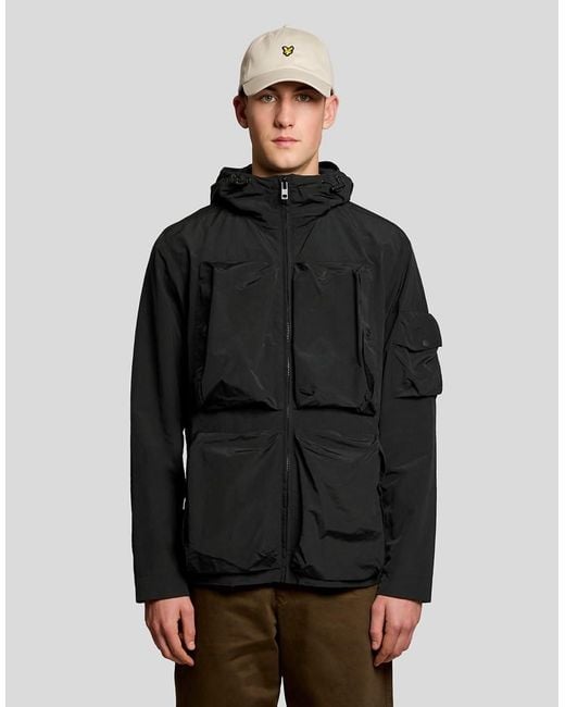 Lyle & Scott Black Mid Jackets Lightweight Ripstop Windcheater for men
