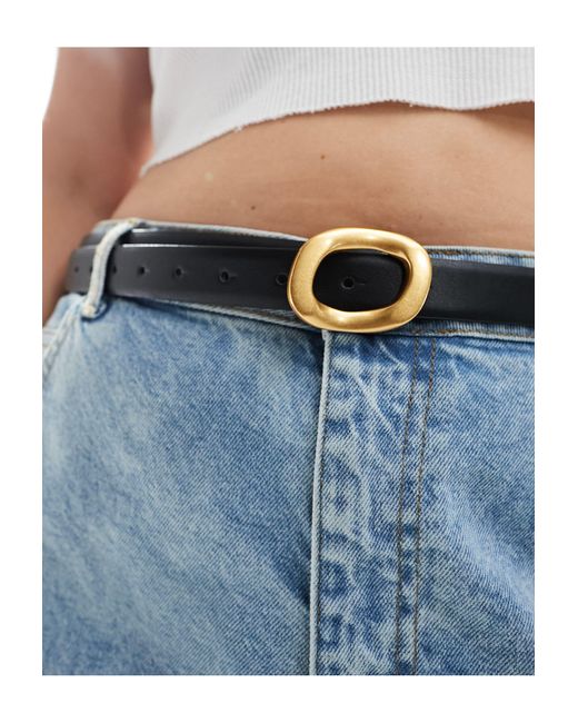 Curve - ceinture taille et hanches pour jean avec boucle ovale ASOS en coloris Blue