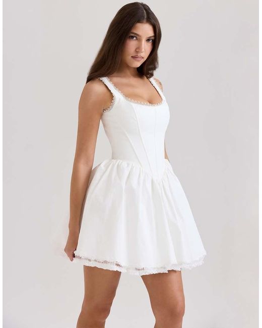 House Of Cb White Letitia Cotton Mini Dress