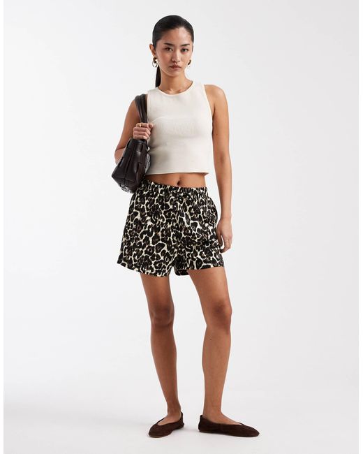 Threadbare White Jersey Pull On Shorts With Drawstring