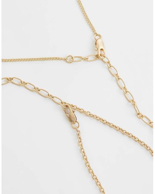 ASOS White 2 Pack Chain Necklace With Black Stone Detail for men
