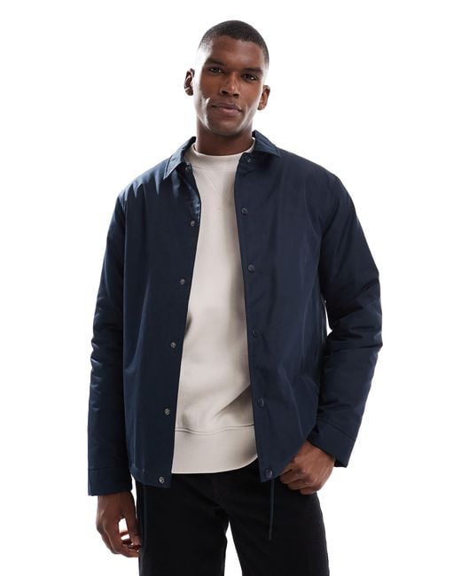 New Look Blue Padded Coach Jacket for men