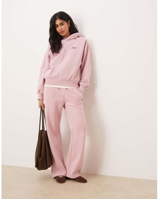 Abercrombie & Fitch Pink Side Logo High Rise Relaxed joggers Co-ord