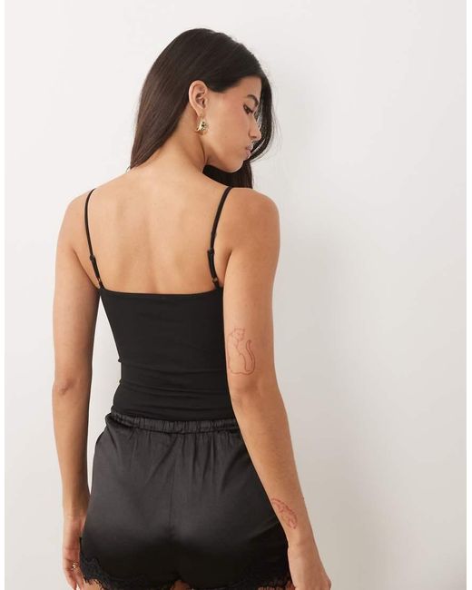 ASOS Black Compact Cami Bodysuit With Wired Plunge Neck