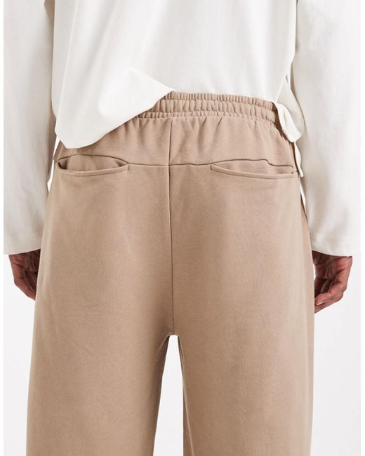 ASOS Natural Circular Design Collection Heavyweight Straight Leg jogger for men