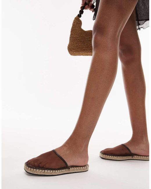 Mules Marrón Estilo Alpargatas Harry De TOPSHOP de color Brown