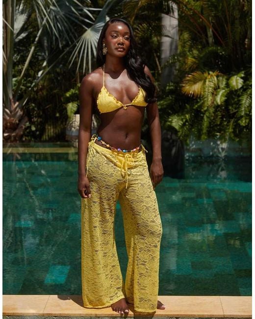 South Beach Green Lace Beach Trousers