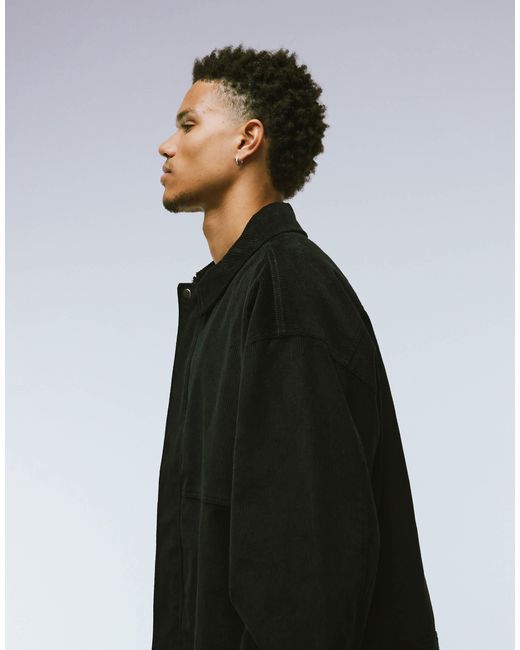 ASOS – harrington-jacke aus cord in Green für Herren