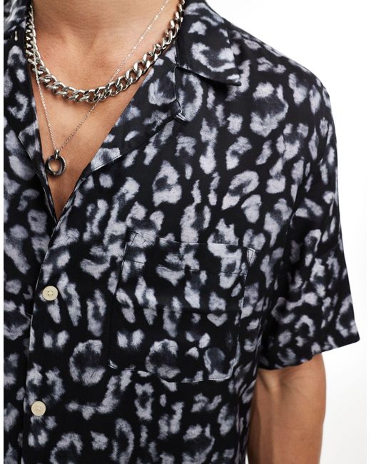 Leopaz - chemise à manches courtes AllSaints pour homme en coloris Black
