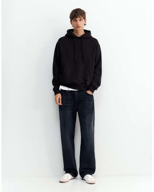 Pull&Bear Basic kapuzenpullover in Black für Herren