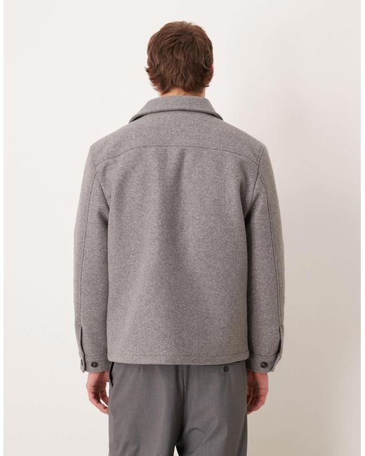 Mango Gray Oversized Shacket for men