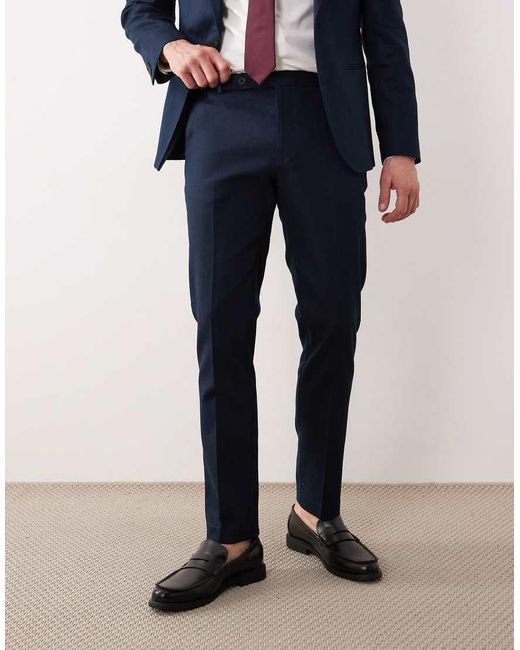 ASOS Blue Skinny Suit Trousers for men